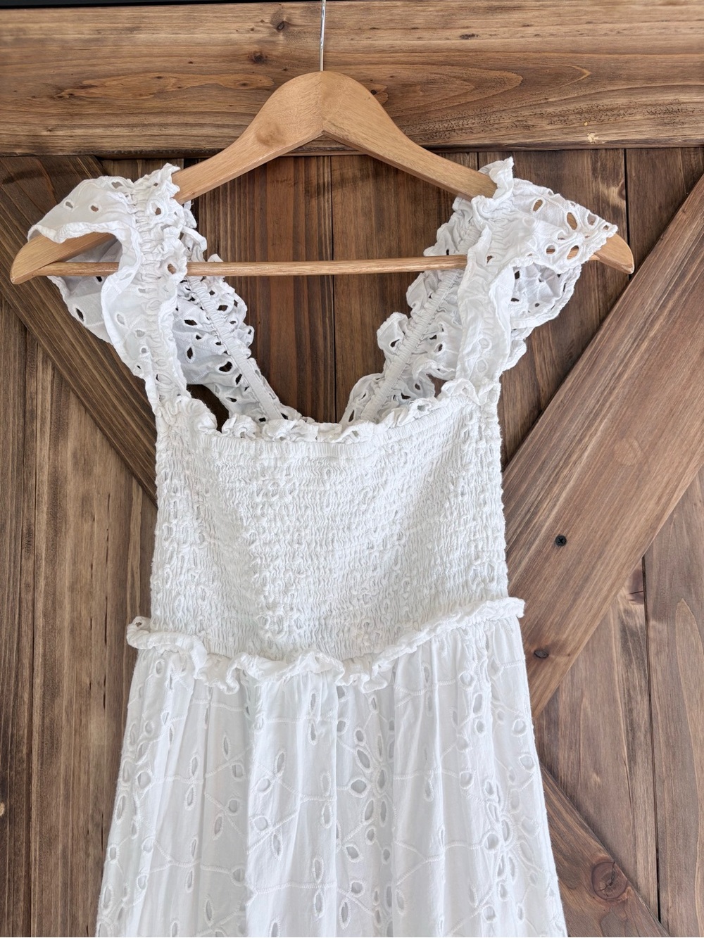 Cleobella 100% Organic Cotton Frida Midi Coastal Cottage Eyelet Dress.Size Small - Picture 5 of 10